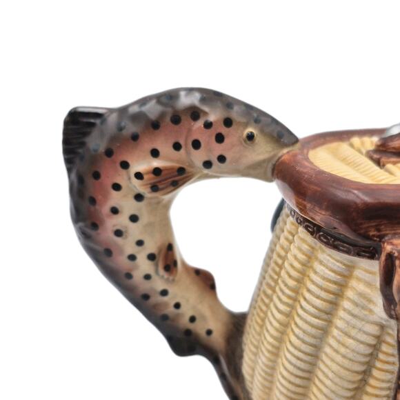 Big Sky Carvers Trout Whimsey Ceramic Teapot RU Finney Fishing 11.5x7x7" - Picture 7 of 14